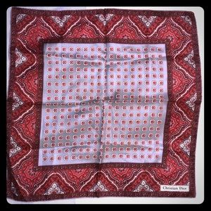 Vintage Silk Designer Dior Scarf hand rolled edge
